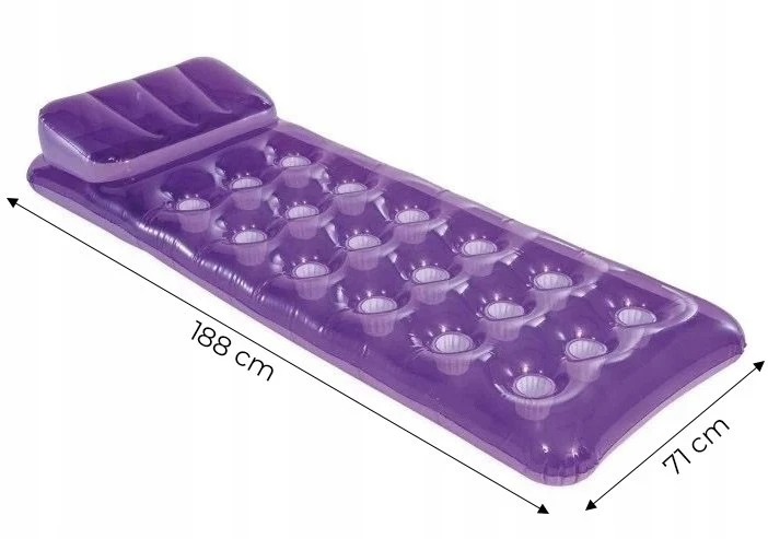 Pripučiamas plaukimo čiužinys 188 x 71 cm violetinės spalvos - 58890 INTEX