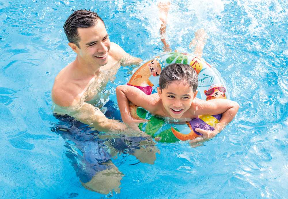 Intex skaidrus plaukimo žiedas Atsitiktinė spalva
