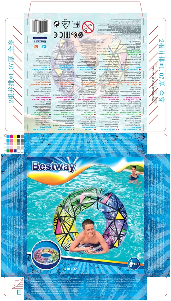 BESTWAY plaukimo ratas Stained Glass, diametras 1.19m, 36232
