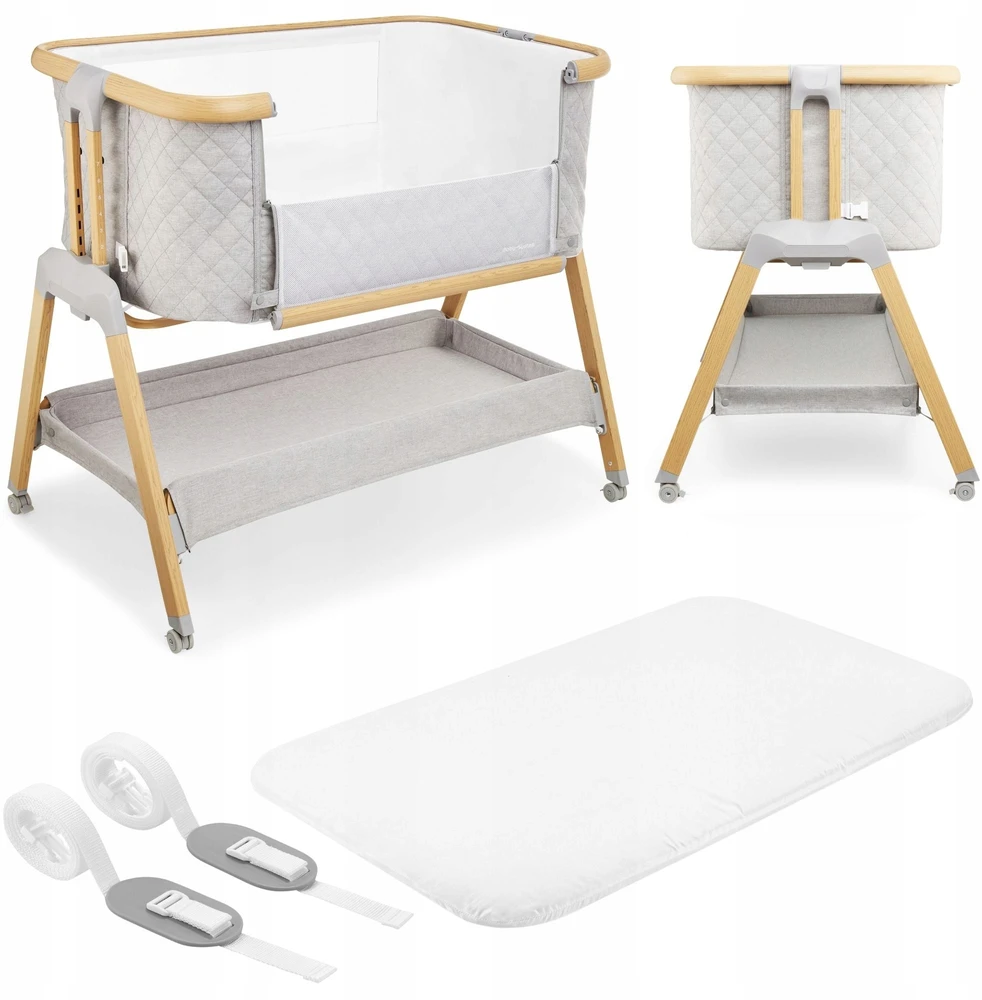 Pristumiama ir kelioninė lovytė Moby-System 3 viename, pilka, iki 9kg