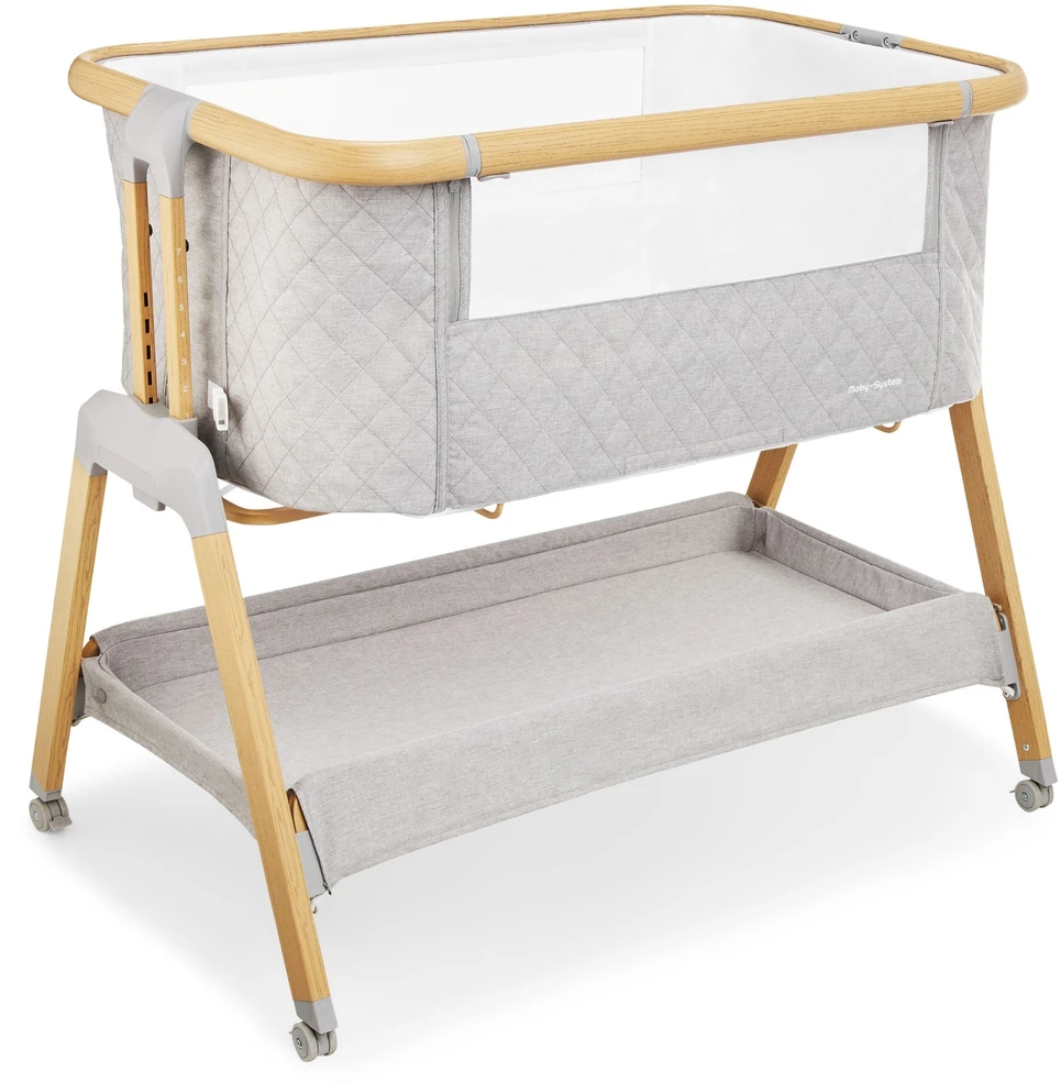 Pristumiama ir kelioninė lovytė Moby-System 3 viename, pilka, iki 9kg