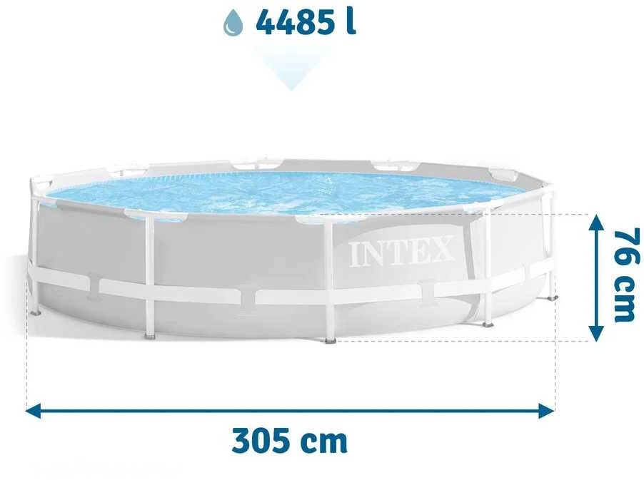Intex Prism Frame Premium Pool Pilkas, 305x76 cm