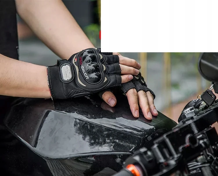 Pro-biker trumpų pirštų dviračių pirštinės, juodos, dydis M