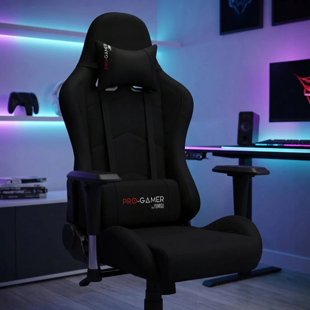 Pro Gamer Fotel GAMINGOWY Biurowy Obrotowy Raptor Juodas Krzesło Biurowe Gamingowe