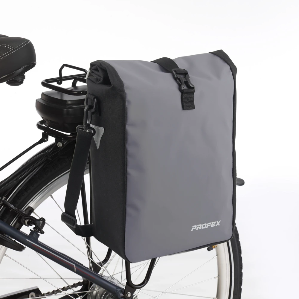 Profex WATERPROOF Bicycle Pannier 15L SIDE Dviračio Krepšys Pilka