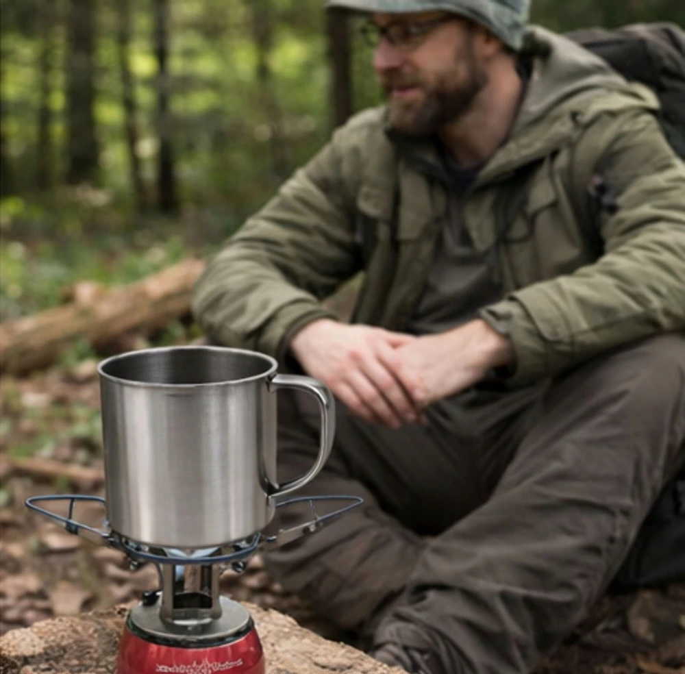 Profi Id TOURIST PLIENINIS PUODAS NERŪDIJANČIO NERŪDijančiojo NERŪDijančiojo puodo kempingo SURVIVAL BUSHCRAFT 450ml