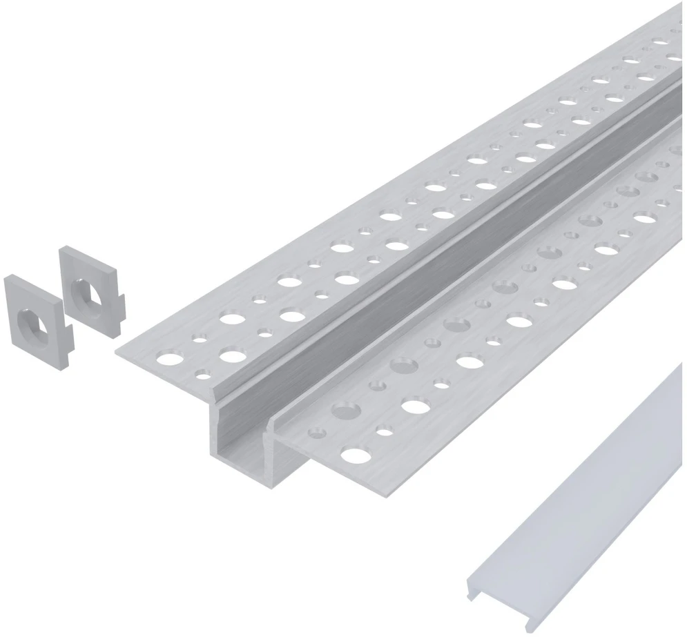 Avide įleidžiamas aliuminio U profilis 61x14mm su matiniu dangteliu, 1m