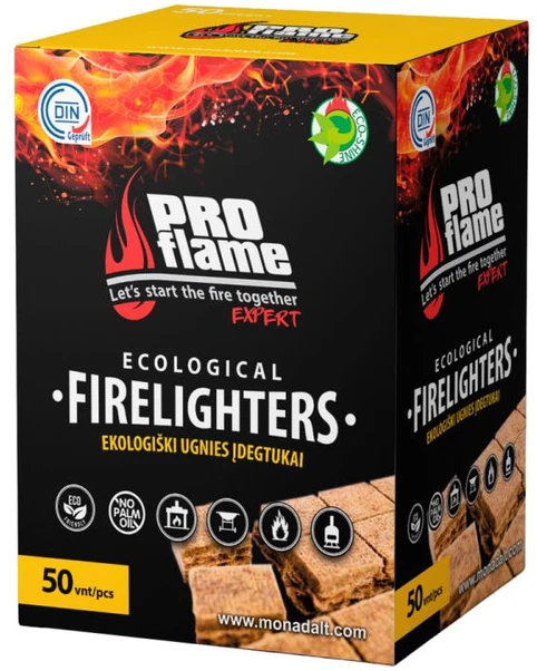 Fire Up PROflame EXPERT Ekologiški ugnies įdegtukai 72 vnt.(P.)