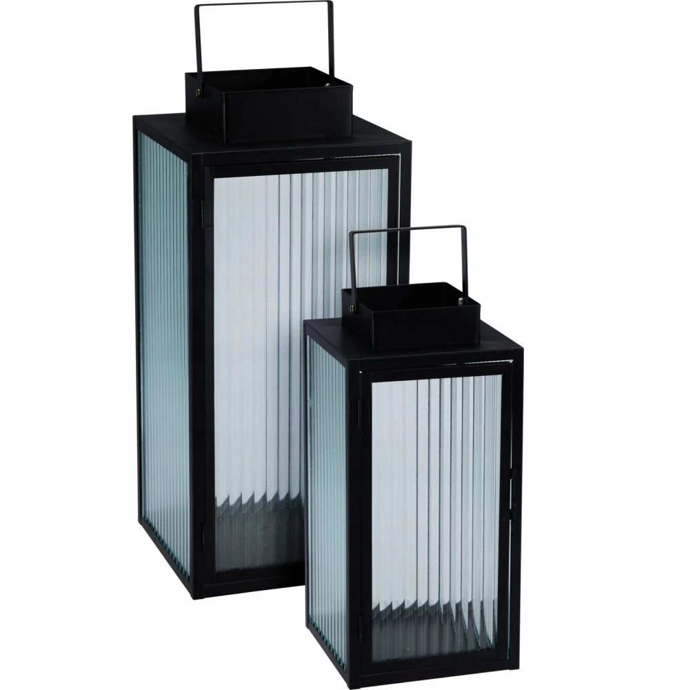 ProGarden Metalinis žibintų rinkinys 2, 20 / 16 cm, juodas