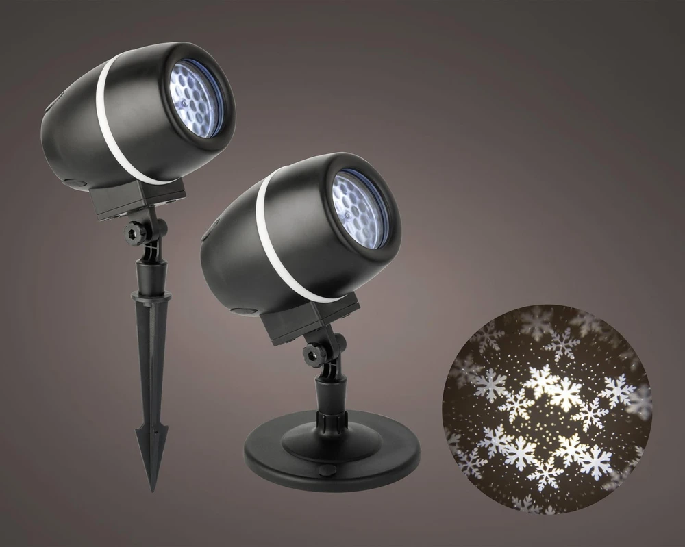 KOOPMAN Projektorius SNOWFLAKE, 4 LED, 8 W, IP44 adapteris