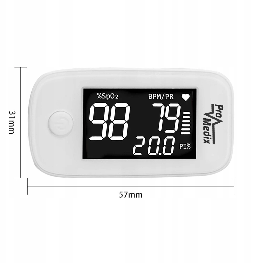 Promedix PR-870 medicininis pirštų galiukų pulsoksimetras su 1,5 colio HD LED ekranu