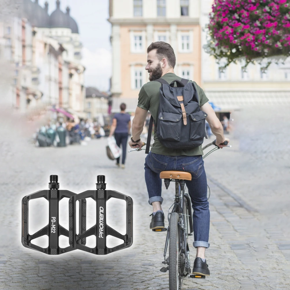 Promend Platforminiai dviračio pedalai, lengvi su atšvaitais, universalūs, tvirti