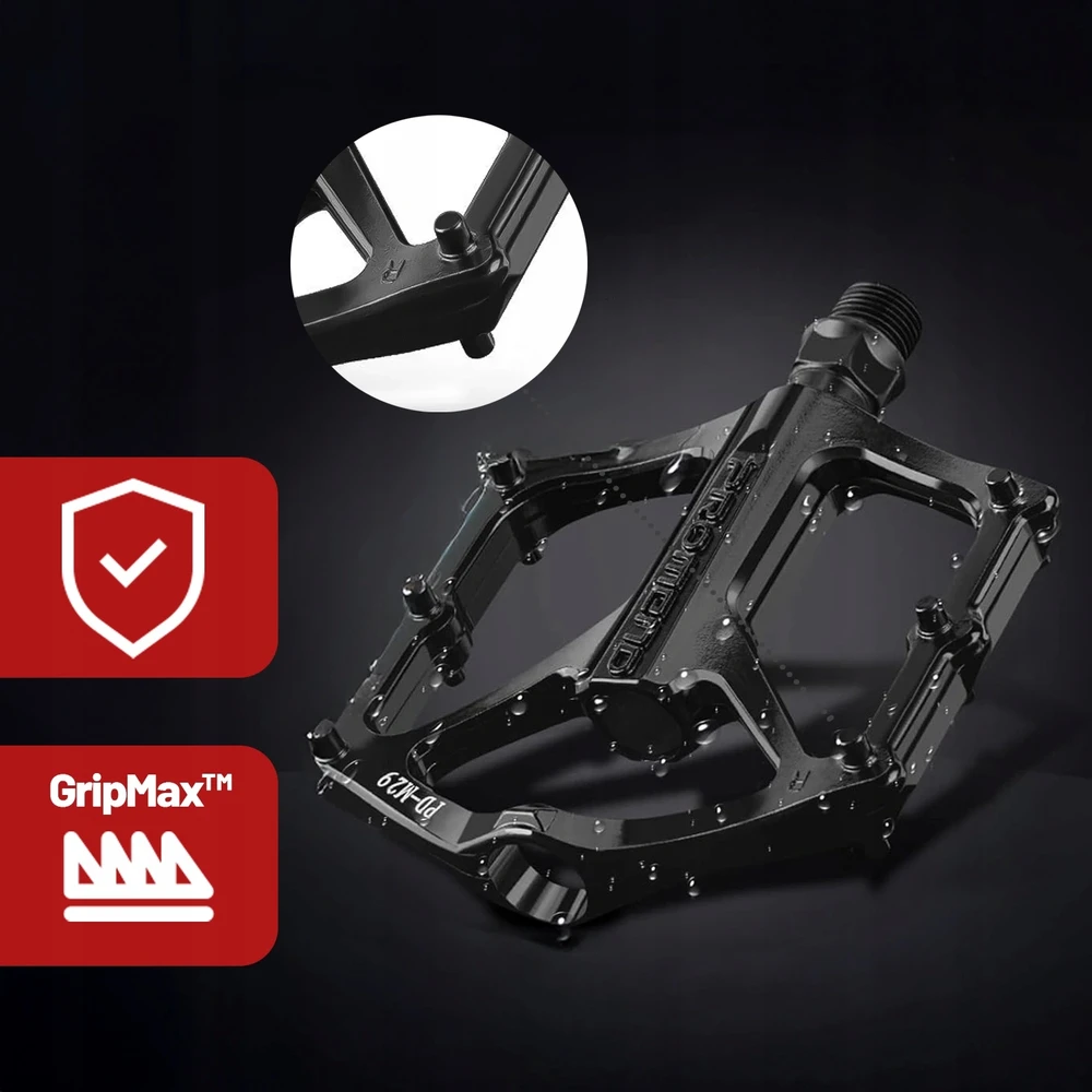 Promend Platforminiai dviračių pedalai MTB trekingo dviračiams, aliuminiai, juodi, lengvi