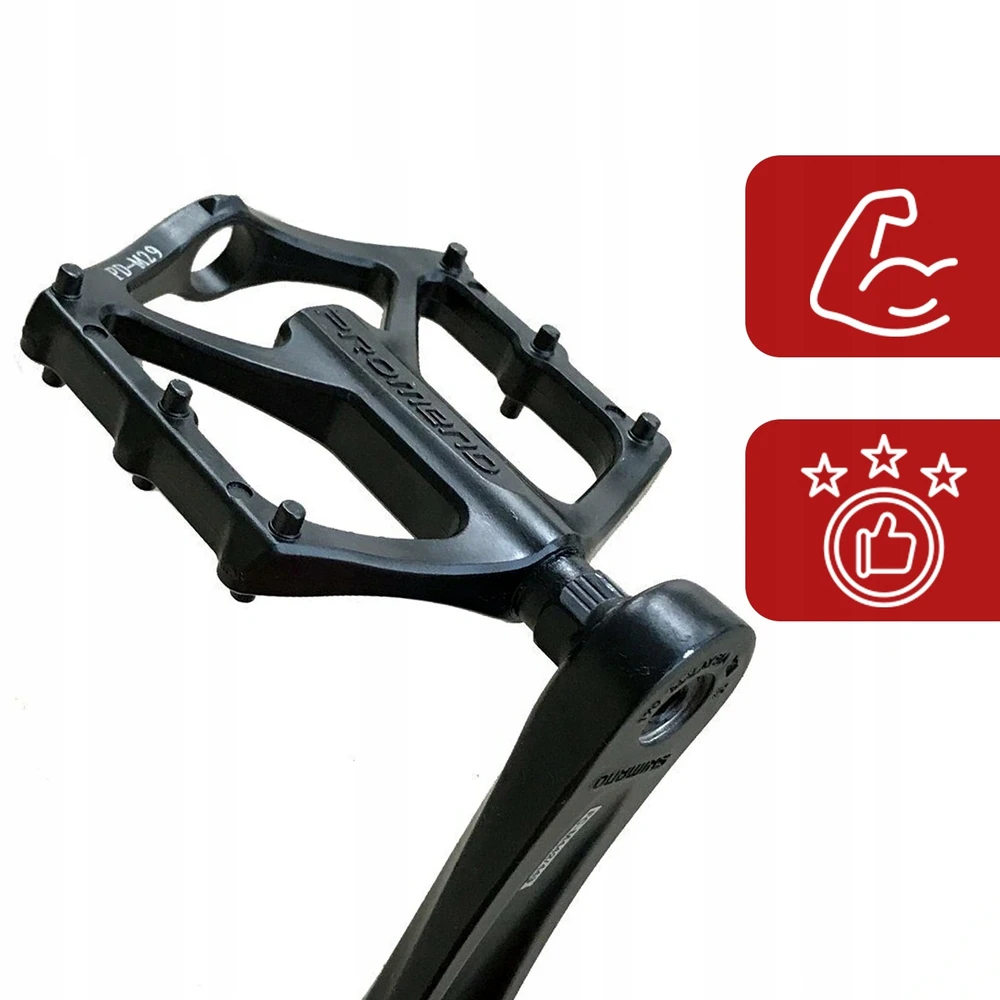 Promend Platforminiai dviračių pedalai MTB trekingo dviračiams, aliuminiai, juodi, lengvi