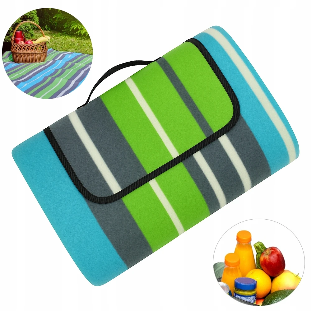 PROMIS Picnic Blanket, Žalias Stripes, 200 cm x 150 cm