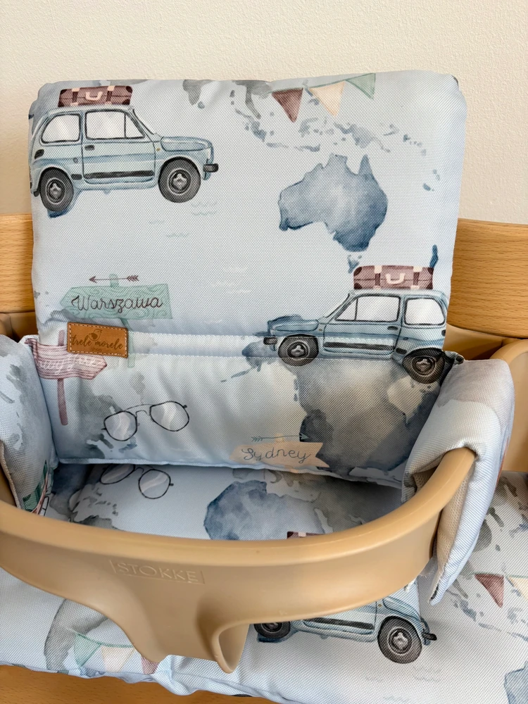 PROMOTION vandeniui atsparios pagalvėlės Stokke Tripp Trapp 2in1 mėlynos spalvos automobiliams