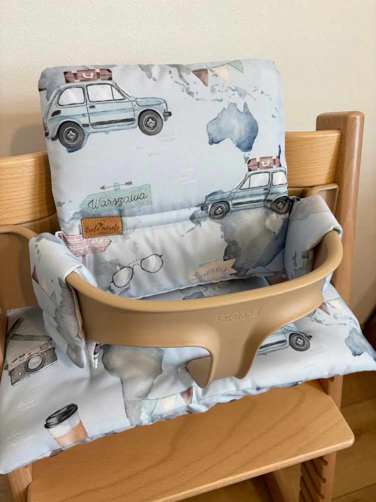 PROMOTION vandeniui atsparios pagalvėlės Stokke Tripp Trapp 2in1 mėlynos spalvos automobiliams