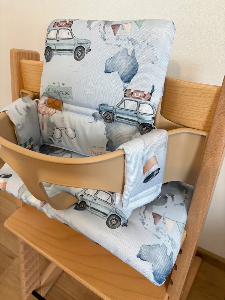 PROMOTION vandeniui atsparios pagalvėlės Stokke Tripp Trapp 2in1 mėlynos spalvos automobiliams