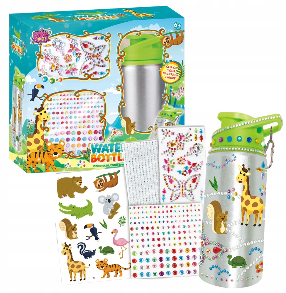 Pronice Creative Set Bottle Vandens butelis, skirtas dekoruoti dinozaurų lipdukus