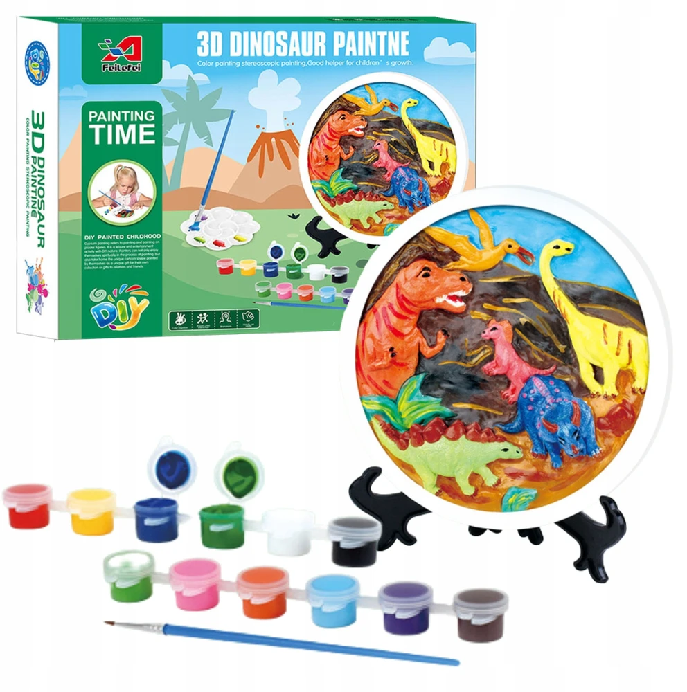 Pronice GIPS PAGRINDAS DAŽYTI DINOZAURUS LITTLE ARTIST DAŽAI + PRIEDAI