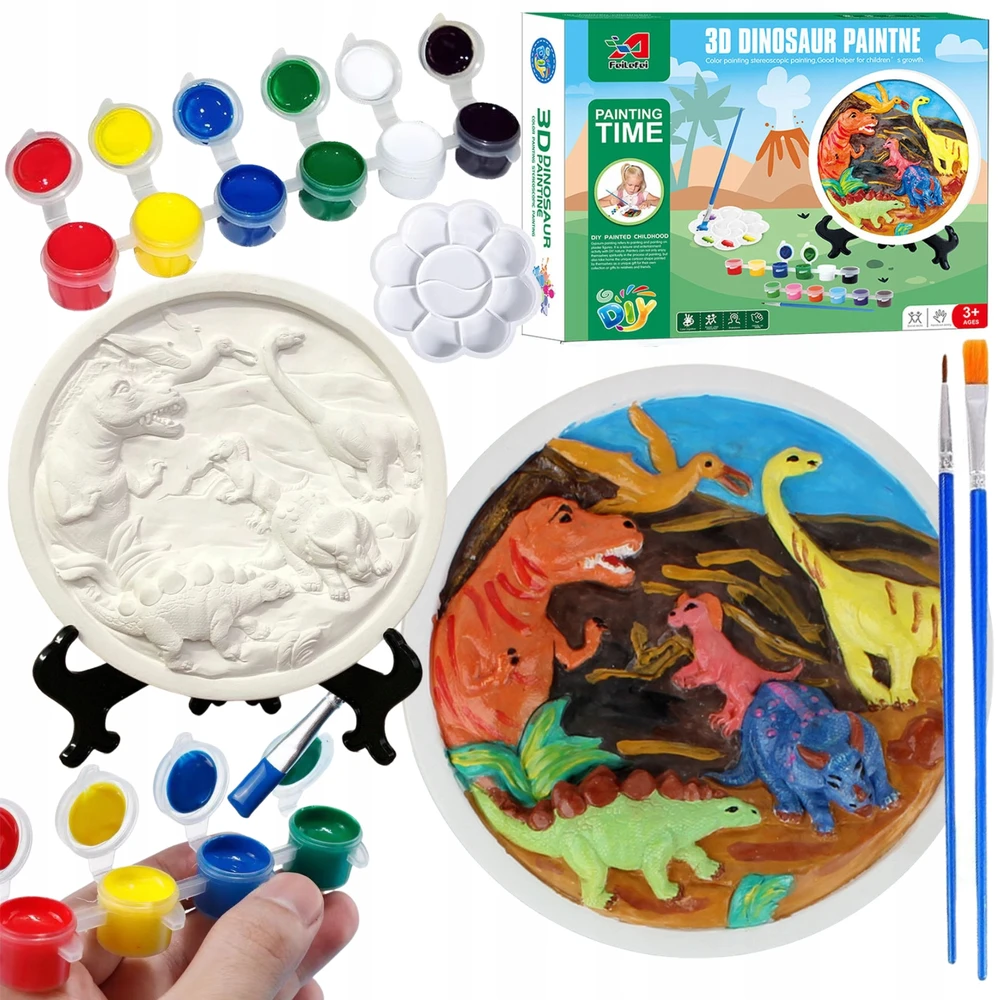 Pronice GIPS PAGRINDAS DAŽYTI DINOZAURUS LITTLE ARTIST DAŽAI + PRIEDAI