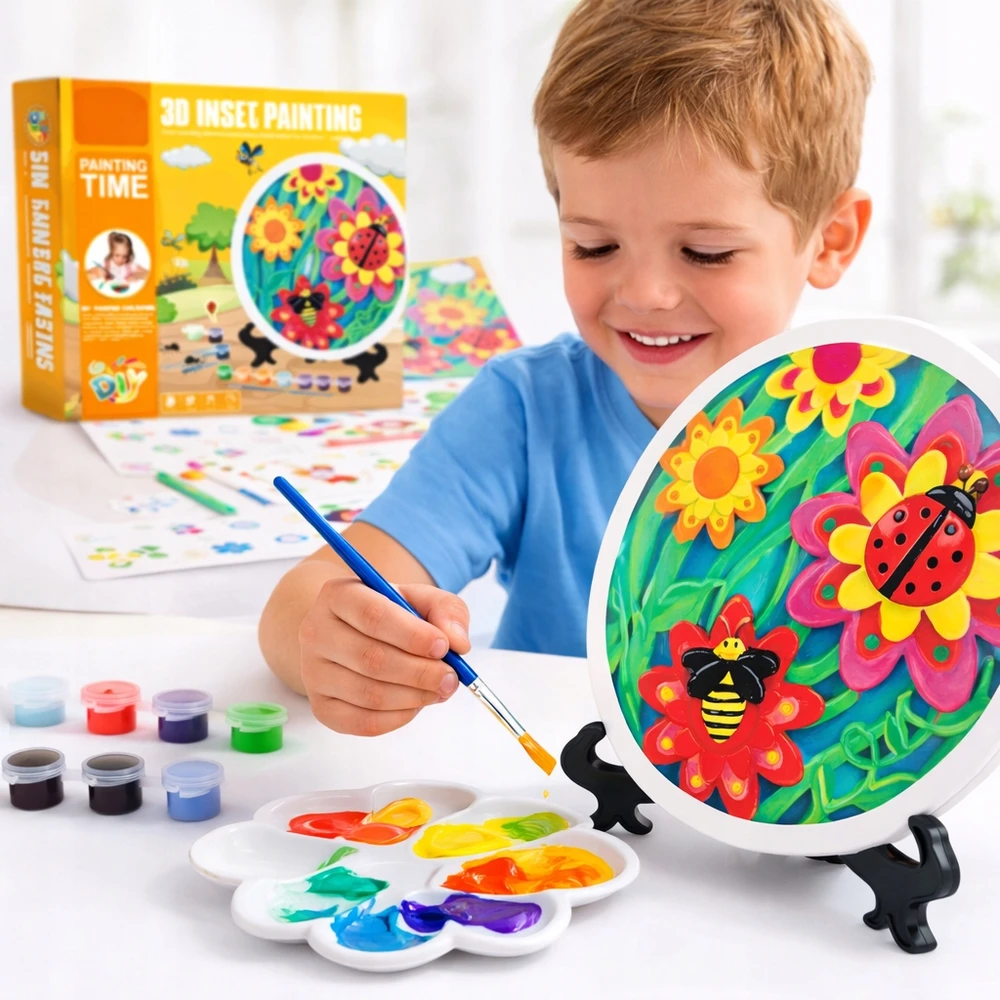 Pronice GIPSINĖ FIGŪRA GĖLĖMS DAŽYTI LITTLE ARTIST ARTIST SET PAINTS