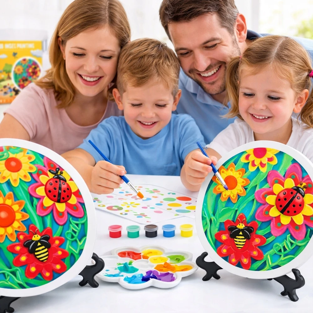 Pronice GIPSINĖ FIGŪRA GĖLĖMS DAŽYTI LITTLE ARTIST ARTIST SET PAINTS