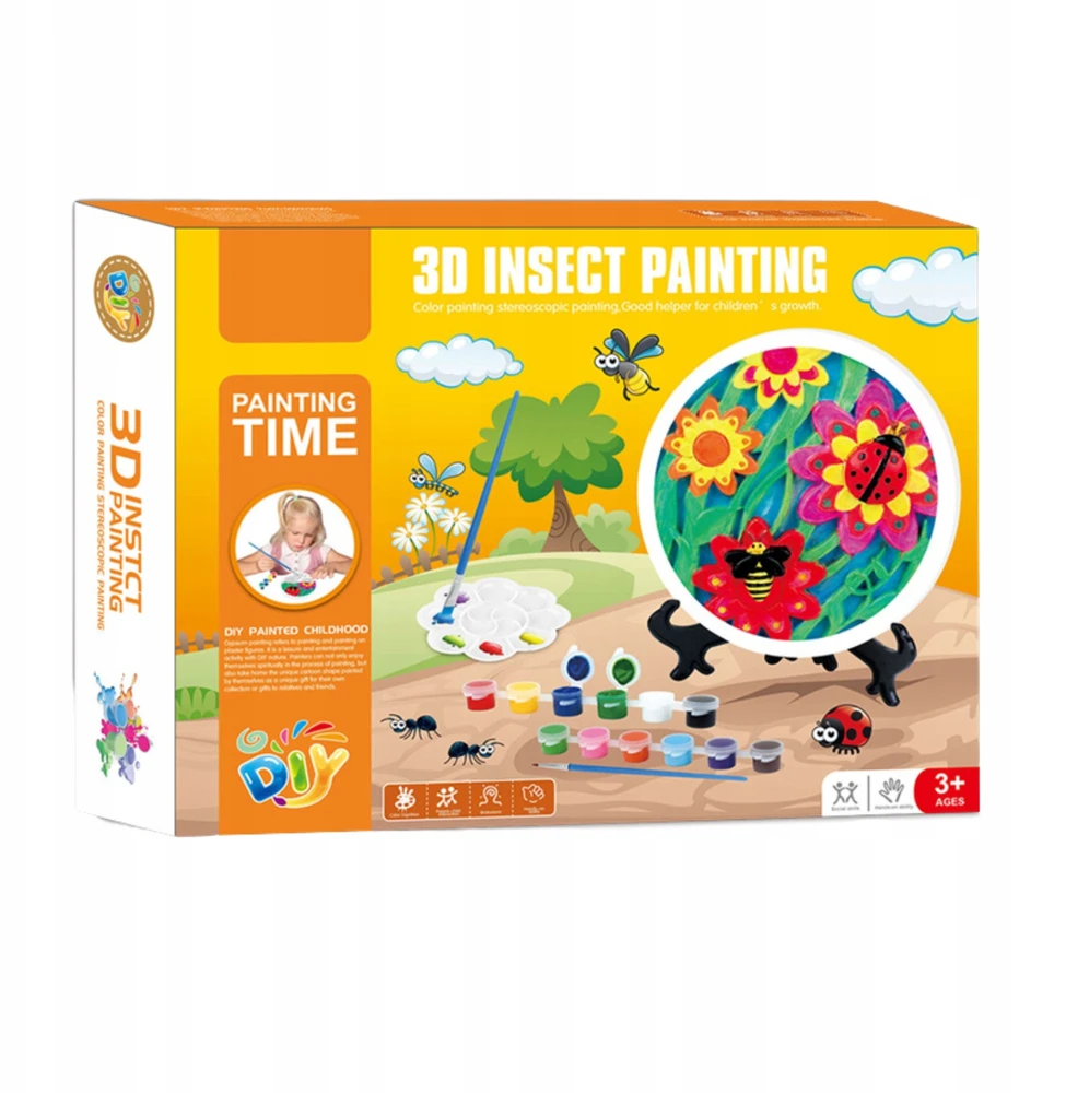 Pronice GIPSINĖ FIGŪRA GĖLĖMS DAŽYTI LITTLE ARTIST ARTIST SET PAINTS