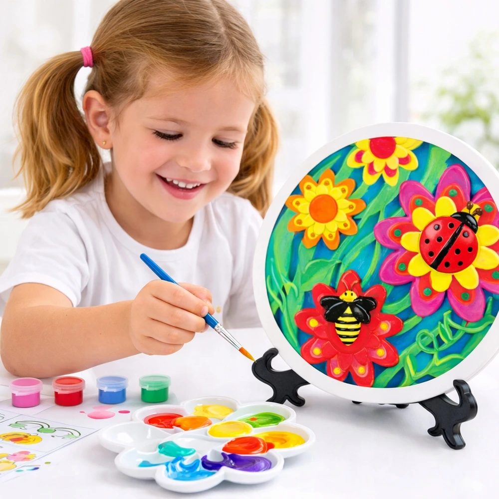 Pronice GIPSINĖ FIGŪRA GĖLĖMS DAŽYTI LITTLE ARTIST ARTIST SET PAINTS
