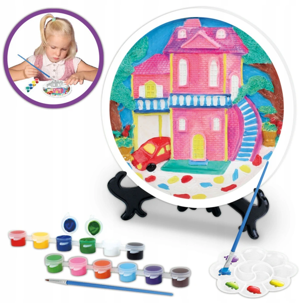 Pronice KŪRYBINIS MENINIS RINKINYS PAINT HOUSE DAŽAI GIPSAS MAŽAS 3D DAILINKAS