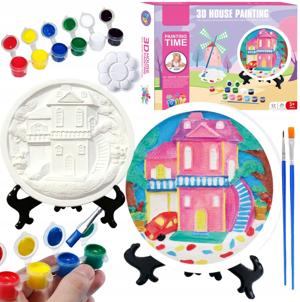 Pronice KŪRYBINIS MENINIS RINKINYS PAINT HOUSE DAŽAI GIPSAS MAŽAS 3D DAILINKAS