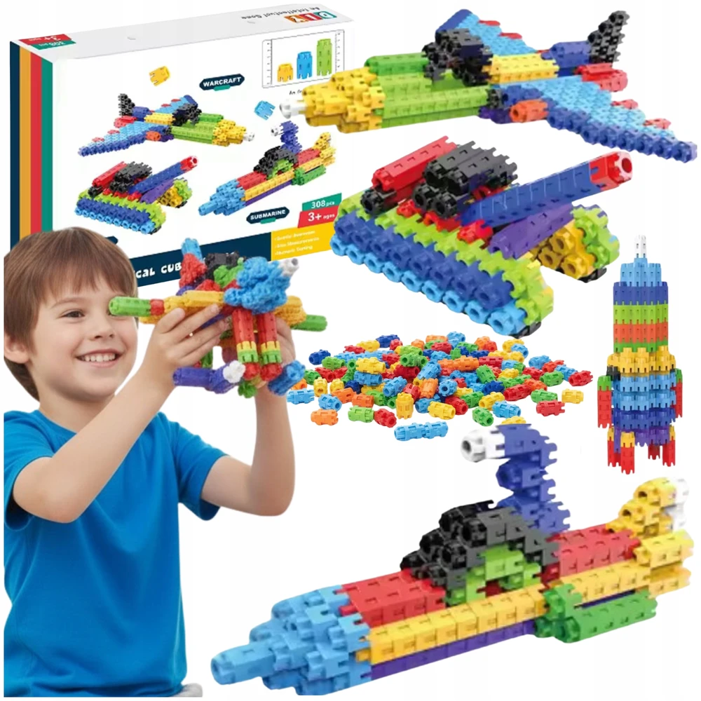 Pronice Mokomosios 3D daugiamatės statybinės plytos 308 vnt. 3+
