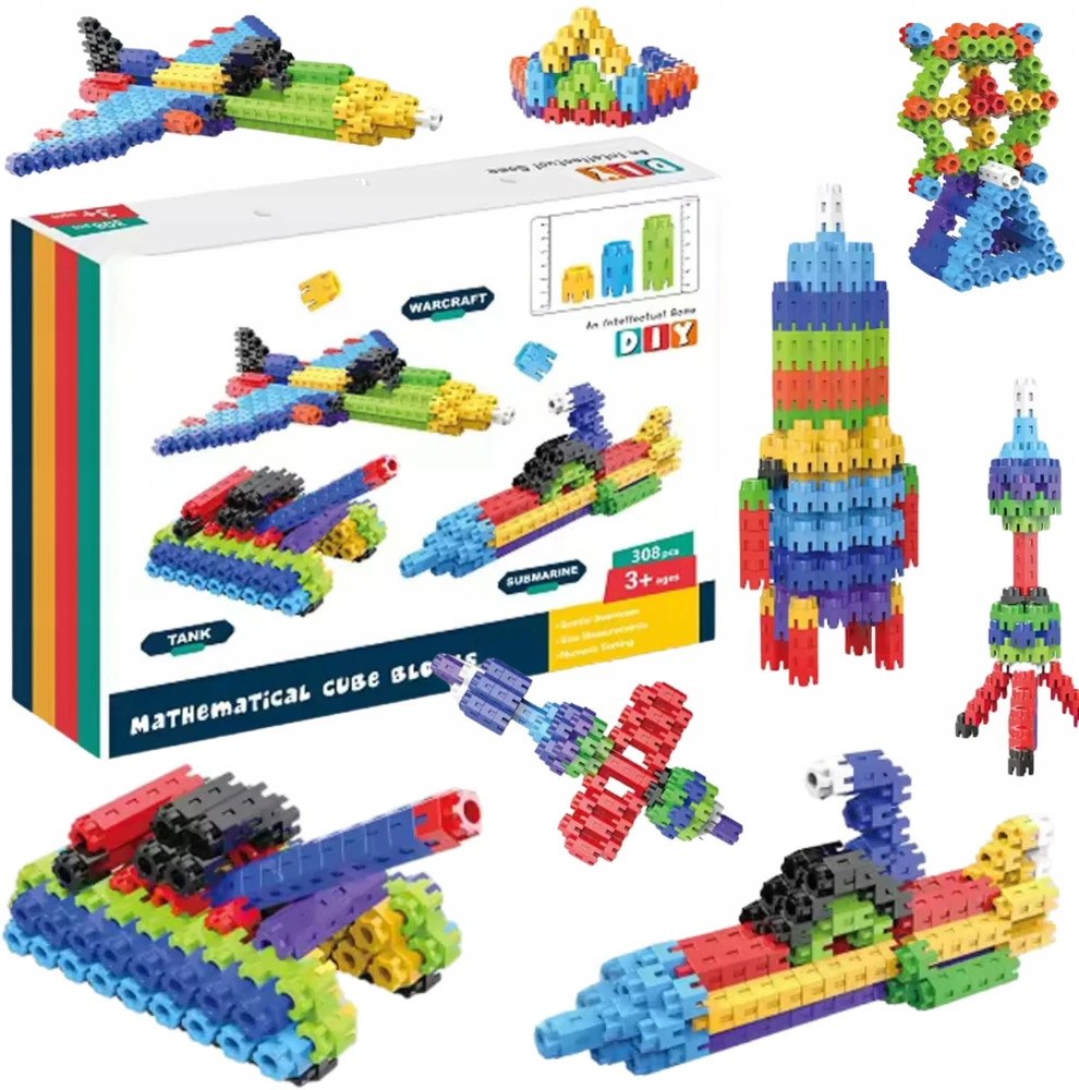 Pronice Mokomosios 3D daugiamatės statybinės plytos 308 vnt. 3+