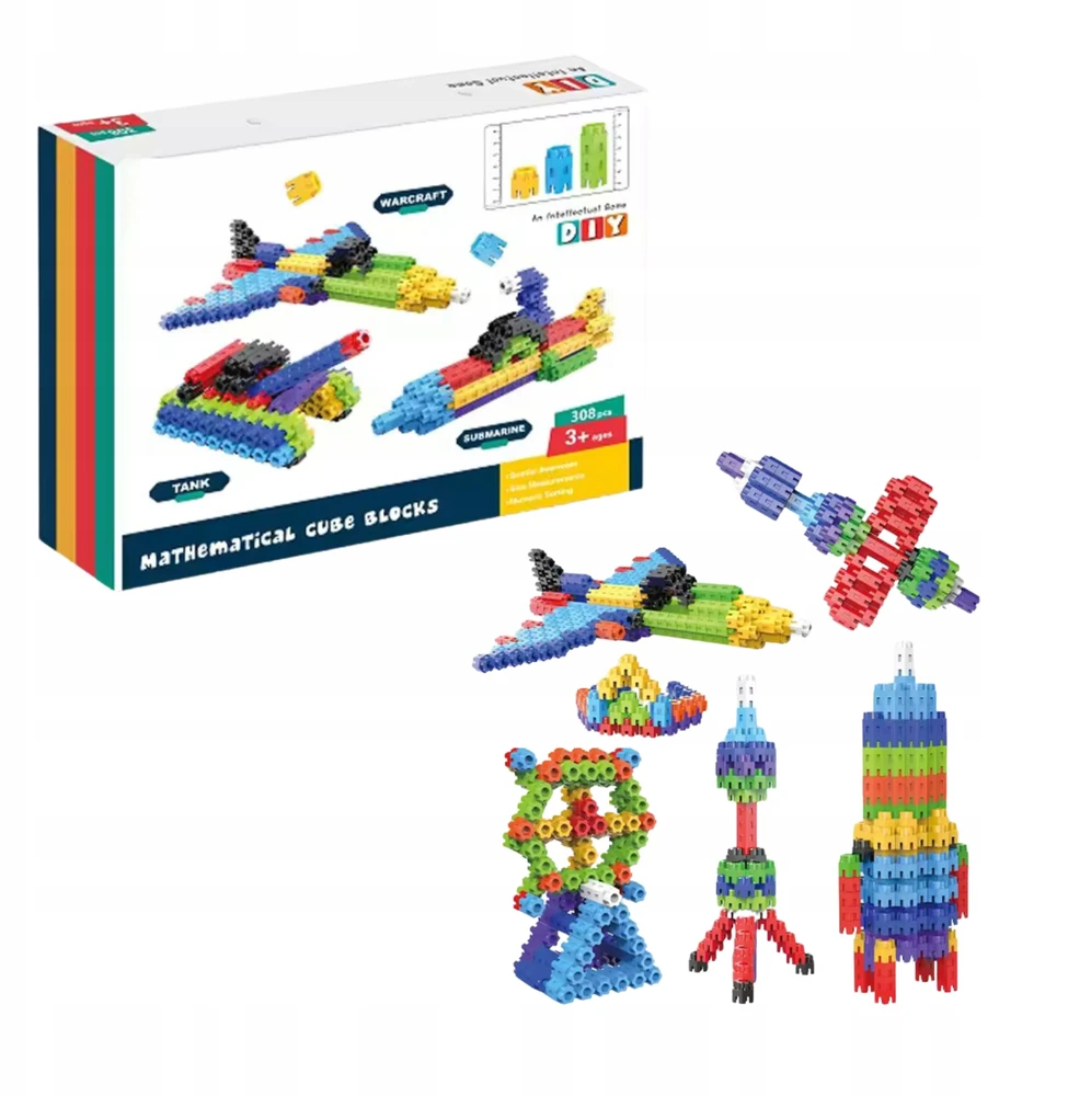 Pronice Mokomosios 3D daugiamatės statybinės plytos 308 vnt. 3+