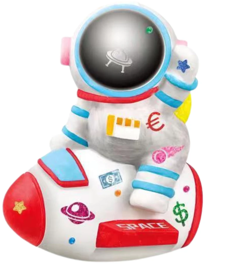 Pronice PIGGY BOX ASTRONAUT SPACE KŪRYBINIS RINKINYS TAPYBA DAŽAI LIPDUKAI GIPSAS