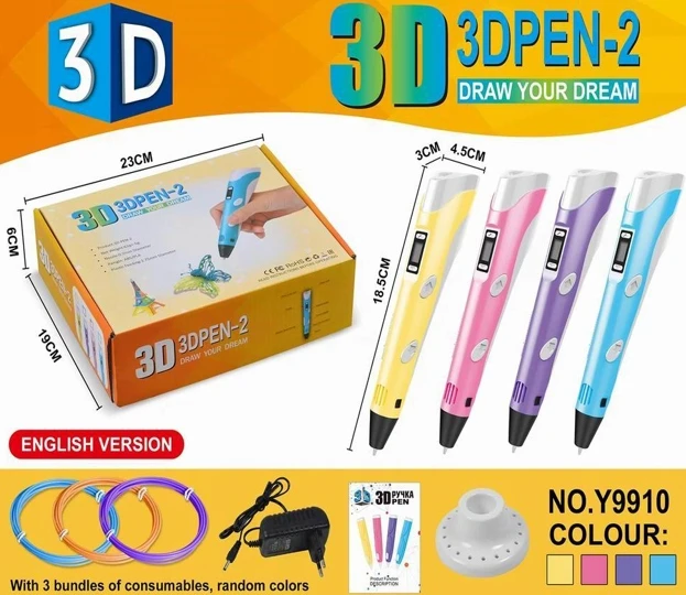 Pronice Vaikiškas 3D rašiklio rinkinys ir pla kasetė + maitinimo šaltinis