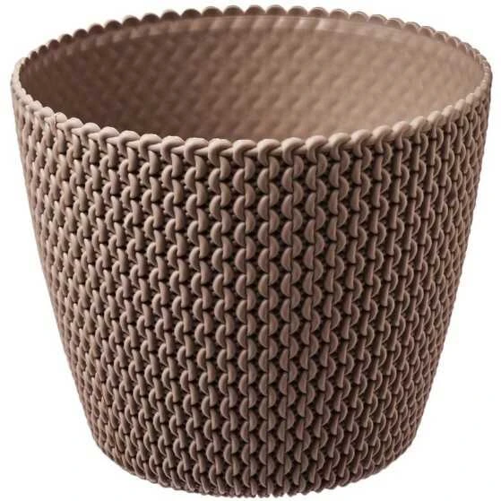 Prosperplast Dekoratyvinis gėlių vazonas Splofy D25.9cm H22cm plastik./švies.rudas
