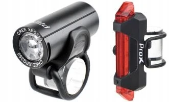 PROX PICTOR LED Priekinių ir Galinių Žibintų Komplektas 350 lm su USB Įkrovimu
