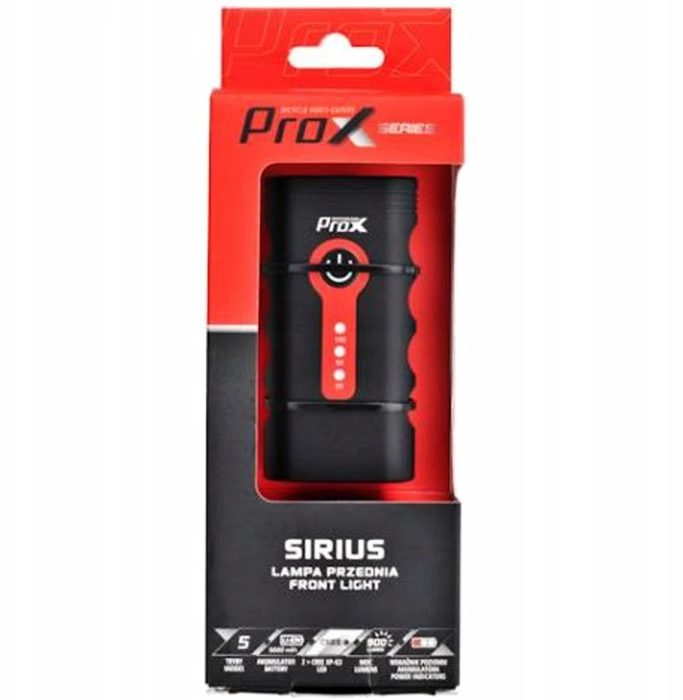 Prox Sirius priekinė dviračio lempa, 900lm, Usb įkrovimas