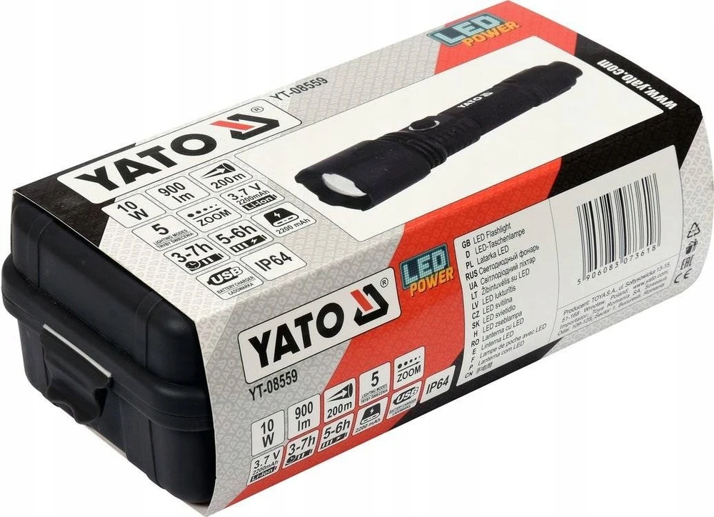 Prožektorius akumuliatorinis 10W 900LM IP64, Li-ion, Yato (YT-08559)
