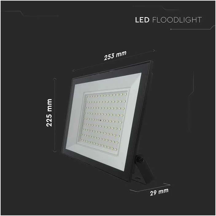 V-tac 100W LED prožektorius, juodas, 4000K