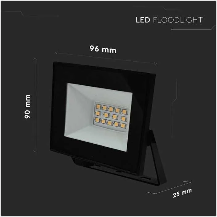 V-tac 10W LED prožektorius, juodas, 4000K