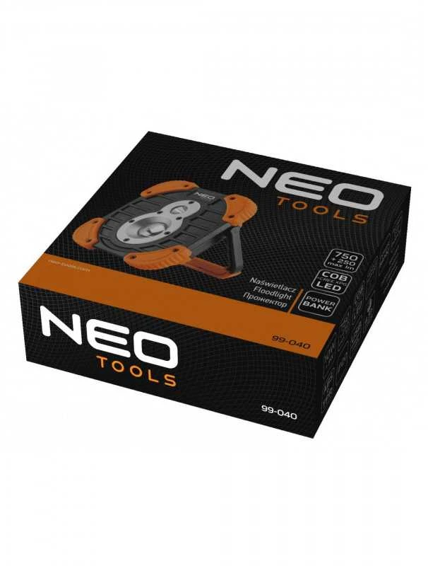 Prožektorius NEO 750+250 lm, įkraunamas, su COB ir CREE LED