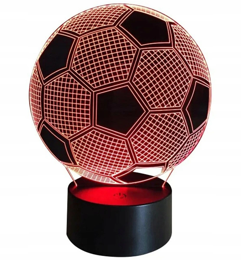 Przydasiepl LED 3D FUTBOLO LEMPAS, DEKORATYVINĖ VAIKŲ STALO, USB + NUOTOLINIO PULTAS