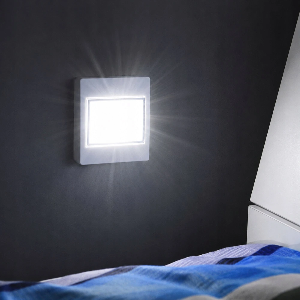 Przydasiepl NAKTINĖ LEMPA COB LED JUNGIKLIS VEIKIA 3W BATERIJA + MAGNETINĖ LEMPA SPINTELEI