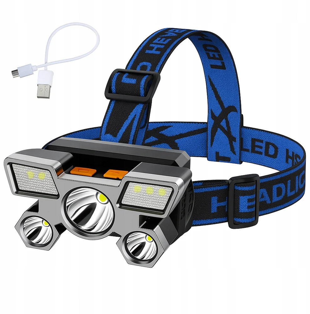 Przydasiepl PRIEKINIS LEMPAS 5 x LED PRIEKINIS LEMPAS GALINGAS XPE USB BATERIJA