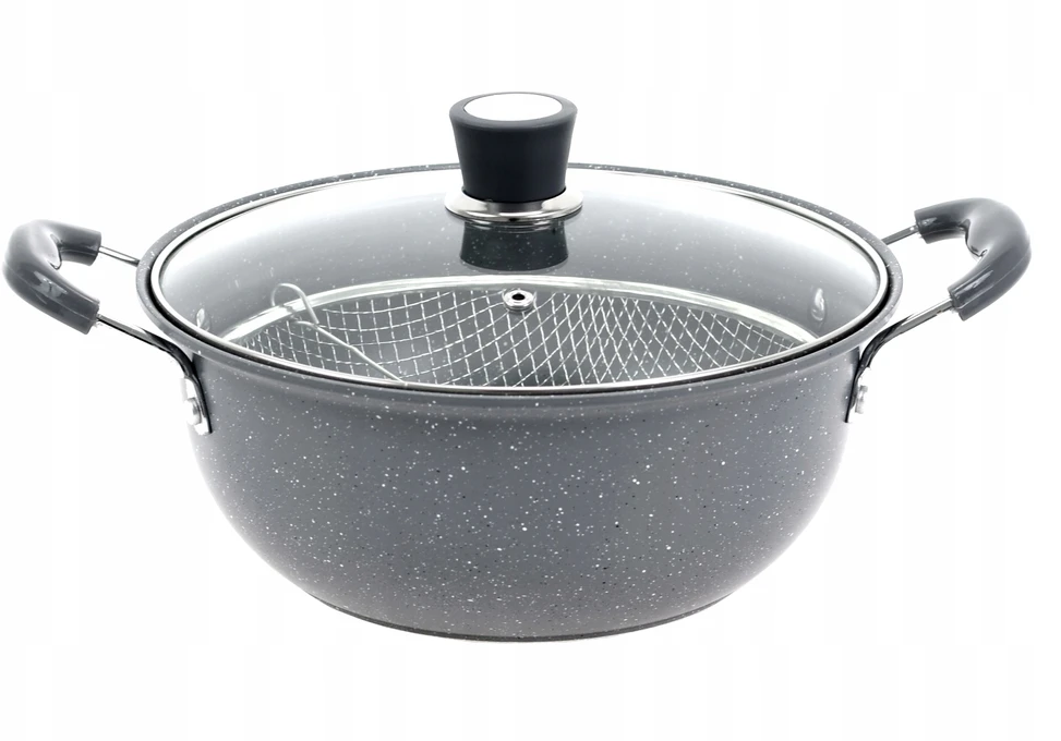 P&S PUODAS 4 lit. Plieninis su dangteliu GRUPĖTI KEPTI 26 cm. GRUPINTUVĖS sietelis