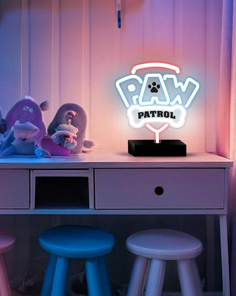Psi Patrol Neoninė LED lemputė su stovu Paw Patrol – logotipas OW-120146