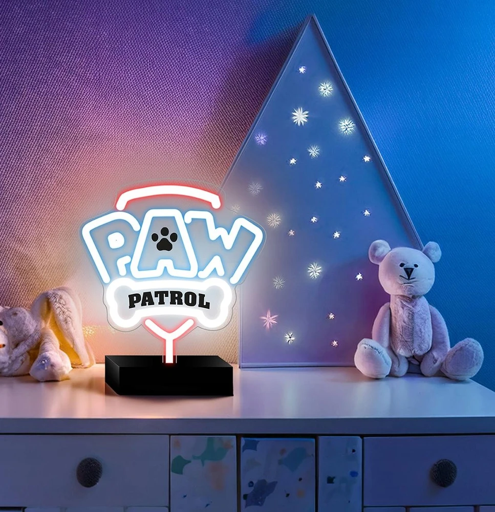 Psi Patrol Neoninė LED lemputė su stovu Paw Patrol – logotipas OW-120146