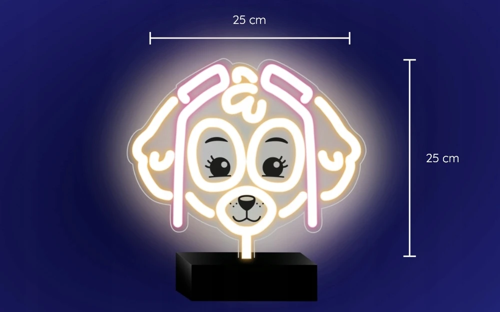 Psi Patrol Neoninė LED lemputė su stovu Paw Patrol – Skye OW-120546